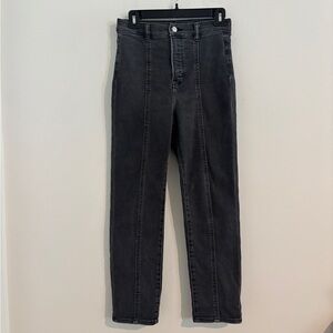 Y2K Express Dark Gray Size 2R Slim Super Highrise Straight Leg Jeans Indie